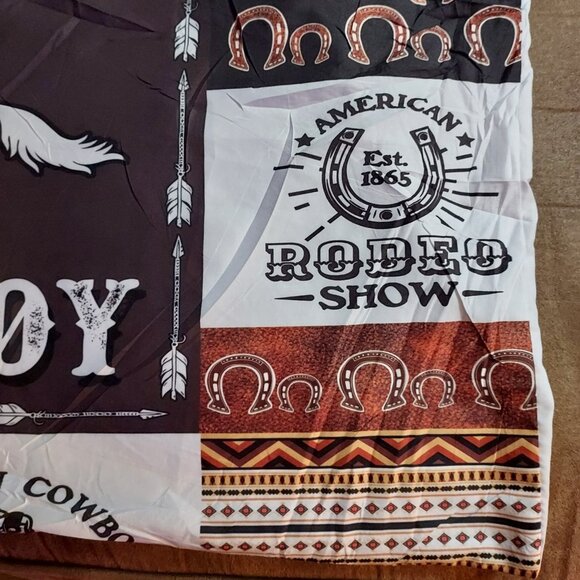 Western Comforter Set Queen Size 88Lx84W Horse Cowboy Bedding  2 Standard Pillow - Picture 4 of 10
